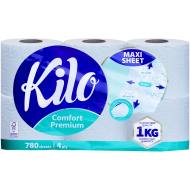 Hârtie igienică 4 straturi, Kilo Comfort, 6 role